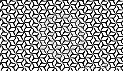 Vector Seamless Black and White Geometric flower Pattern Background Vector Illustration