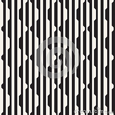 Vector seamless black and white halftone lines grid pattern. Abstract geometric background design. Vector Illustration