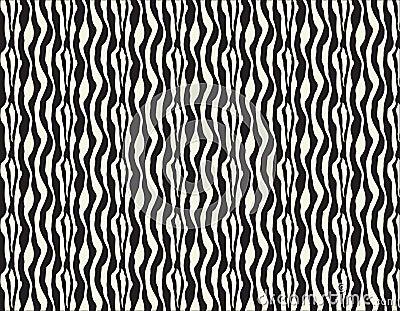 Vector Seamless Black And White Irregular Rounded Lines Halftone Transition Abstract Background Pattern Stock Photo