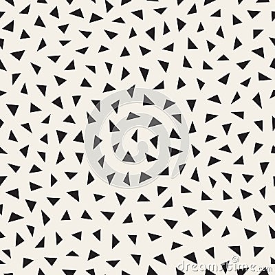 Vector Seamless Black And White Jumble Triangle Pattern Vector Illustration