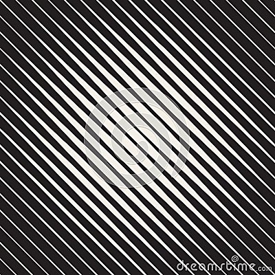 Vector Seamless Black and White Parallel Diagonal Lines Halftone Vignette Pattern Vector Illustration