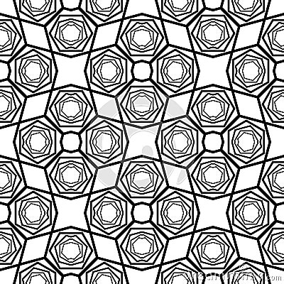 Vector Seamless black and white pattern Vector Illustration