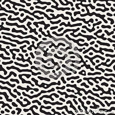 Vector Seamless Black and White Random Rounded Drips Pattern Stock Photo