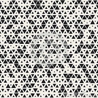 Vector Seamless Black and White Random Size Triangles Grid Pattern Vector Illustration