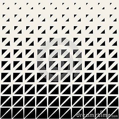 Vector Seamless Black And White Triangle Grid Halftone Pattern Vector Illustration