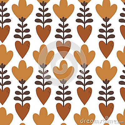 vector seamless boho easter pattern with flowers Vector Illustration