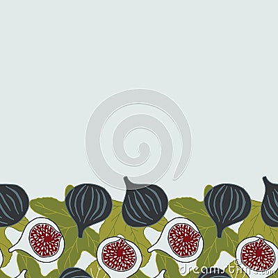 Vector seamless border with figs. Vector Illustration