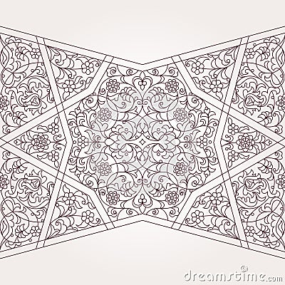 Vector seamless border in Middle Eastern style. Vector Illustration