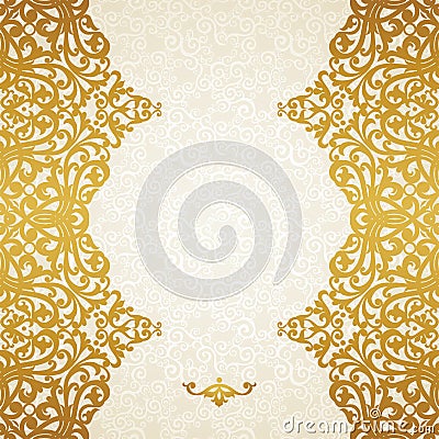 Vector seamless border in Victorian style. Stock Photo