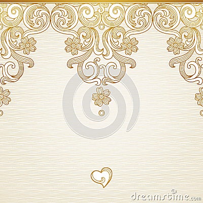 Vector seamless border in Victorian style. Stock Photo