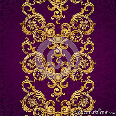 Vector seamless border in Victorian style. Vector Illustration