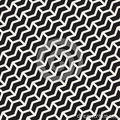 Vector Seamless Chevron ZigZag Diagonal Lines Geometric Pattern Stock Photo