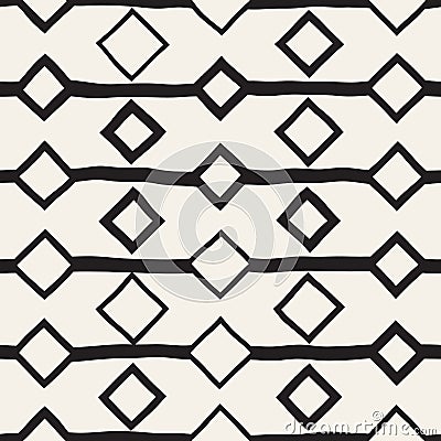 Vector Seamless Childlike Pattern. Monochrome Hand Drawn Geometric Shapes Texture Vector Illustration