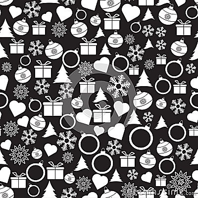 Vector seamless Christmas and New Year pattern. Stock Photo