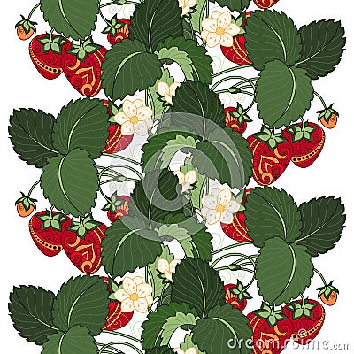 Vector Seamless Colored Fruit Pattern Vector Illustration