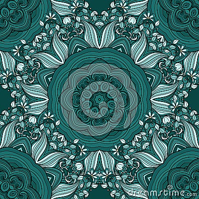 Vector Seamless Colored Ornate Pattern Vector Illustration