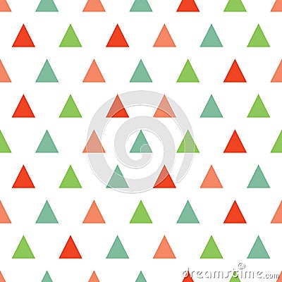 Vector Seamless colorful triangle pattern. Geometric abstract texture. Green, pink, blue and red triangles Stock Photo