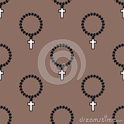 Vector seamless cross pattern abstract background with monochrome religion christianity print Vector Illustration