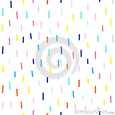 Vector seamless cute and funky pattern of dashes Vector Illustration