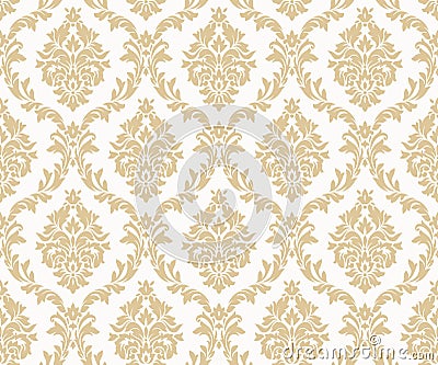 Vector seamless damask gold patterns. Rich ornament, old Damascus style gold pattern Vector Illustration