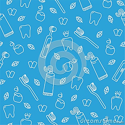 Vector seamless modern dental pattern Vector Illustration