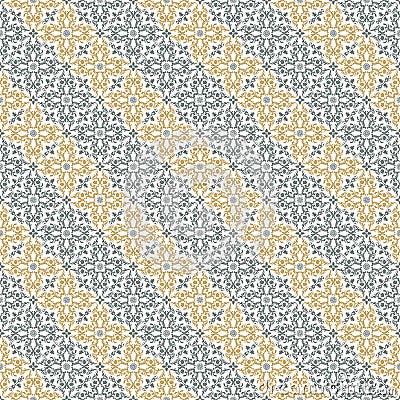 Vector seamless diagonal pattern with art ornament for design Vector Illustration