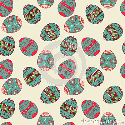 Vector seamless Easter eggs pattern. Elegant Vector Illustration