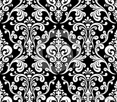 Vector. Seamless elegant damask pattern. Stock Photo