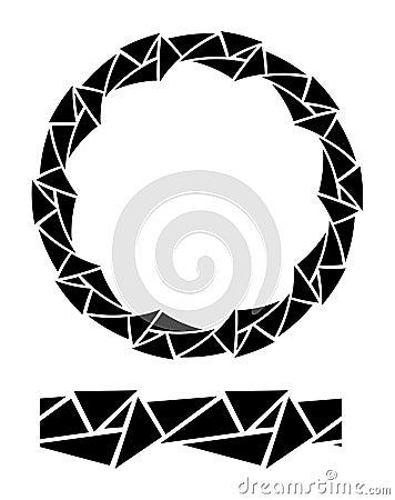 Vector Seamless fancy design border triangle Vector Illustration