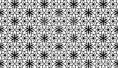 Vector Seamless Floral Organic flower Hexagonal Geometric Pattern. Vector Illustration