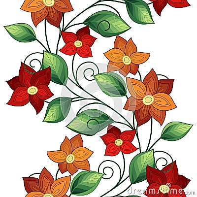Vector Seamless Floral Pattern Vector Illustration