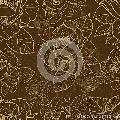 Vector seamless floral pattern with herbarium Vector Illustration