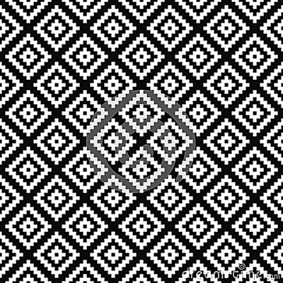 Vector seamless geometric pattern. Black-and-white background. Monochrome design. Vector Illustration