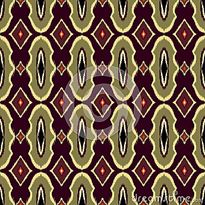 Vector Seamless Geometric Pattern in ethnic vintage style Asian ikat. Template for creating wallpapers, textile, backdrops. Vector Illustration