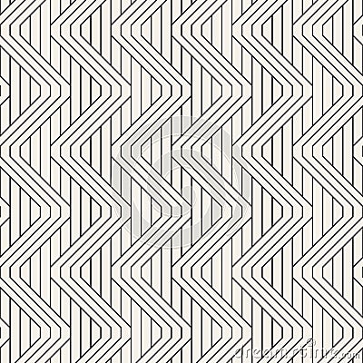 Vector seamless geometric pattern. Modern zigzag texture. Linear graphic design. Vector Illustration