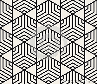 Vector seamless geometric pattern. Simple abstract lines lattice. Repeating elements stylish background Stock Photo