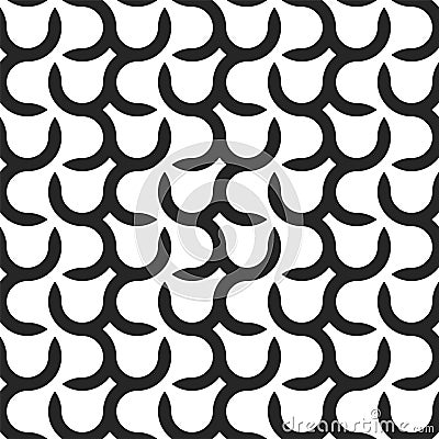 Vector seamless geometric pattern. Simple graphic design - abstract endless monochrome background. Vector Illustration