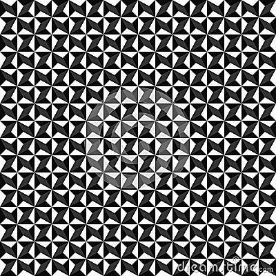 Vector seamless geometric pattern. Texture of triangles. Black-and-white background. Monochrome design. Vector Illustration