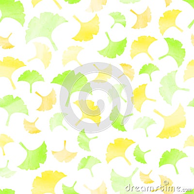Vector seamless ginkgo leaves pattern Vector Illustration