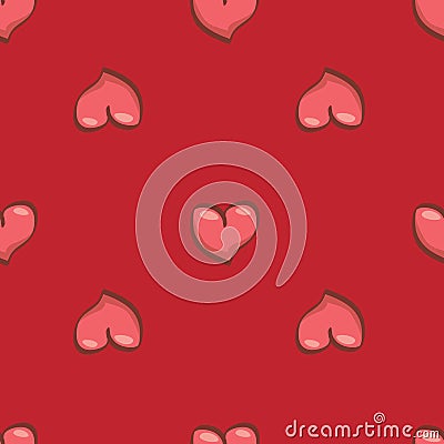 Vector seamless heart pattern love background Vector Illustration