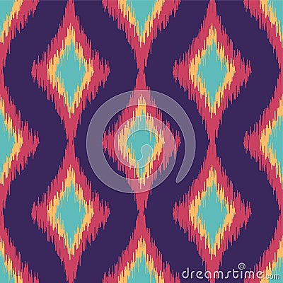 Vector seamless ikat ethnic pattern Vector Illustration