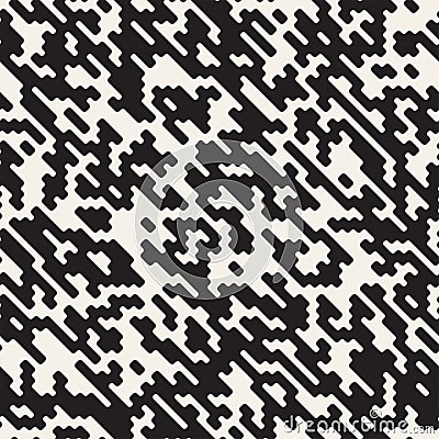 Vector Seamless Irregular Lines Grid Pattern. Trendy Monochrome Texture. Abstract Geometric Background Design Vector Illustration