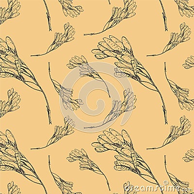 Vector seamless maple pattern. Background design. Vector Illustration