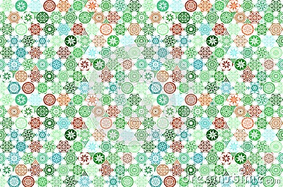 Vector seamless Mega Gorgeous seamless patchwork pattern from dark green and white Moroccan, Portuguese tiles, Azulejo, Arabic orn Vector Illustration