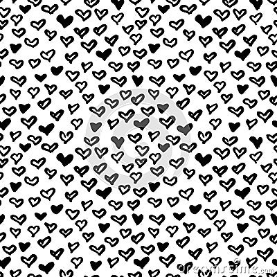 Vector seamless modern heart pattern. Vector Illustration