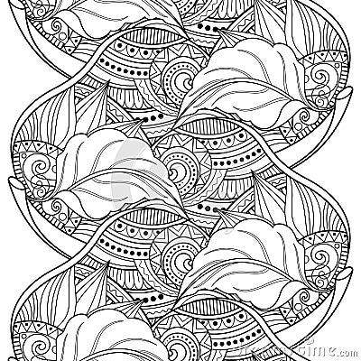 Vector Seamless Monochrome Fruit Pattern Vector Illustration