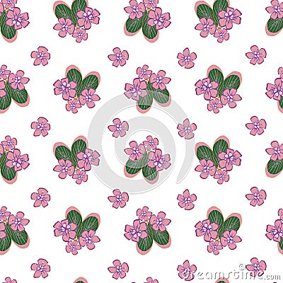 Vector seamless nursery pattern. Tropical plants, flowers Vector Illustration