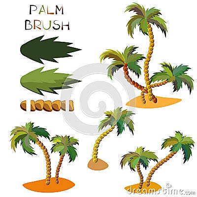 Vector seamless palm tree brush. Vector Illustration
