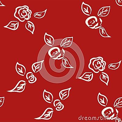 Vector seamless patern graphic roses on a background Vector Illustration