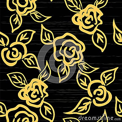 Vector seamless patern graphic roses on a background Vector Illustration